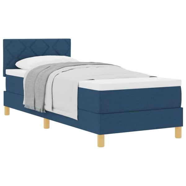 Boxspringbett mit Matratze Blau 80x200 cm Stoff