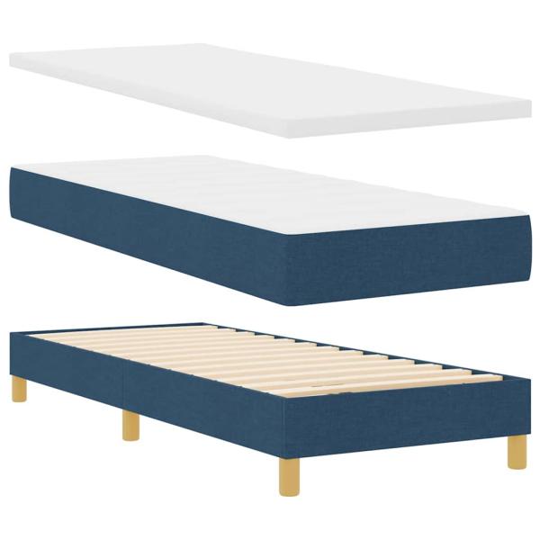 Boxspringbett mit Matratze Blau 80x200 cm Stoff