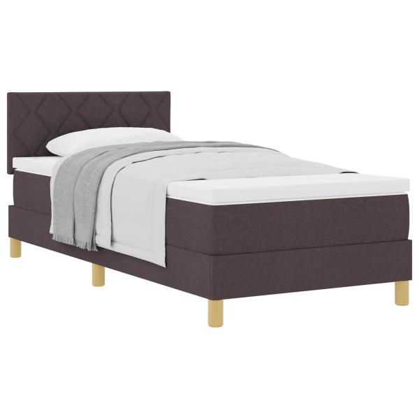Boxspringbett mit Matratze Dunkelbraun 90x200 cm Stoff