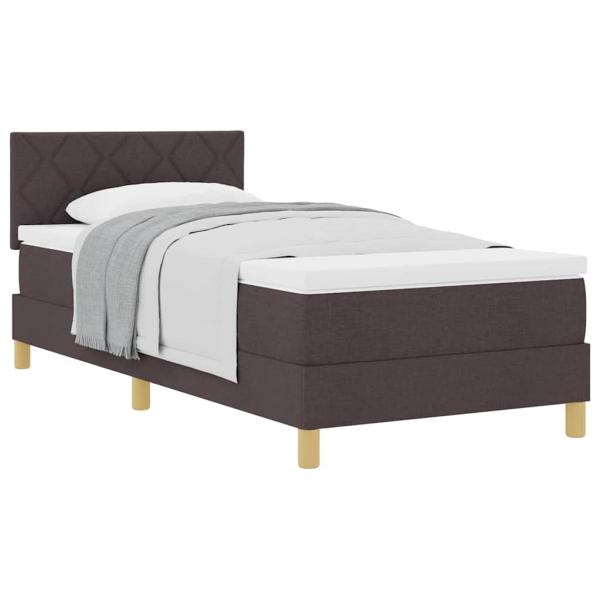 Boxspringbett mit Matratze Dunkelbraun 90x200 cm Stoff