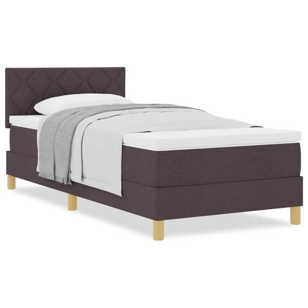 Boxspringbett mit Matratze Dunkelbraun 90x200 cm Stoff