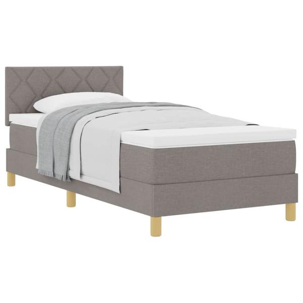 Boxspringbett mit Matratze Taupe 90x200 cm Stoff