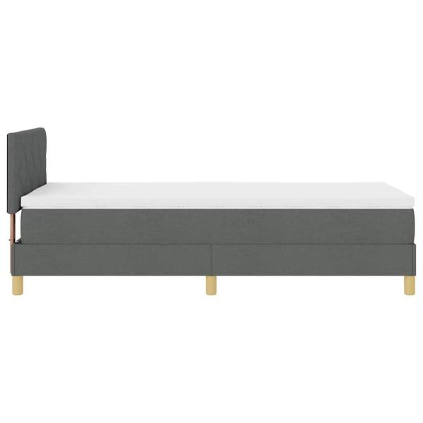 Boxspringbett mit Matratze Dunkelgrau 100x200 cm Stoff