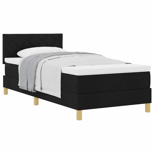 Boxspringbett mit Matratze Schwarz 100x200 cm Stoff
