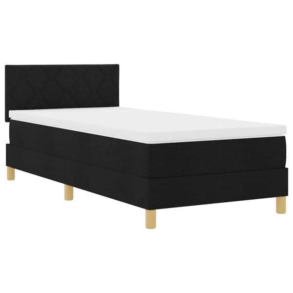 Boxspringbett mit Matratze Schwarz 100x200 cm Stoff
