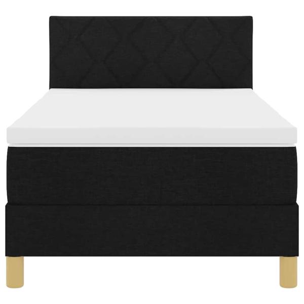 Boxspringbett mit Matratze Schwarz 100x200 cm Stoff