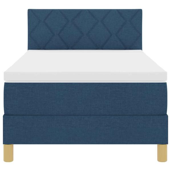 Boxspringbett mit Matratze Blau 100x200 cm Stoff