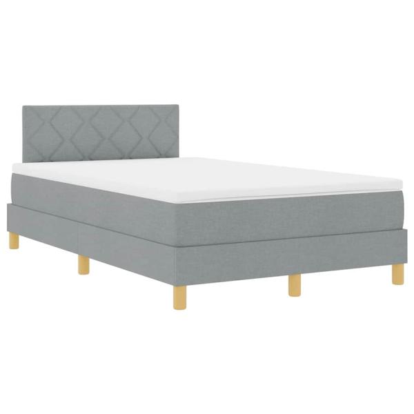 Boxspringbett mit Matratze Hellgrau 120x200 cm Stoff