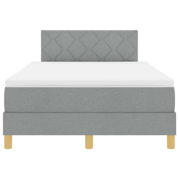 Boxspringbett mit Matratze Hellgrau 120x200 cm Stoff
