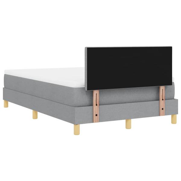 Boxspringbett mit Matratze Hellgrau 120x200 cm Stoff