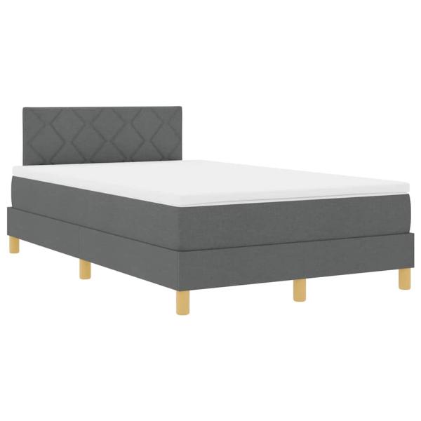 ARDEBO.de - Boxspringbett mit Matratze Dunkelgrau 120x200 cm Stoff