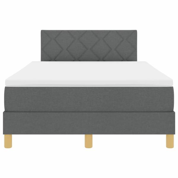 Boxspringbett mit Matratze Dunkelgrau 120x200 cm Stoff