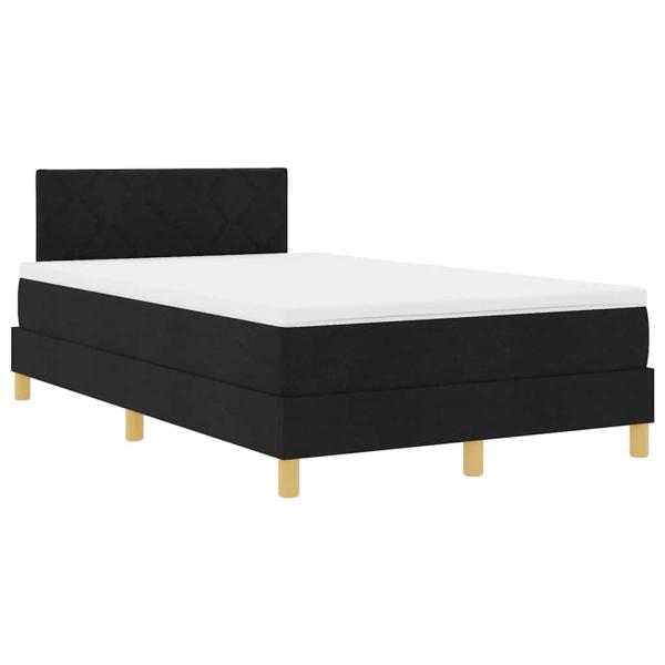 Boxspringbett mit Matratze Schwarz 120x200 cm Stoff