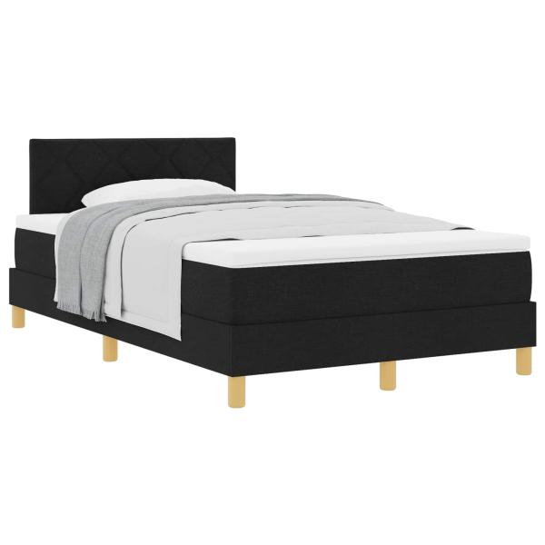 Boxspringbett mit Matratze Schwarz 120x200 cm Stoff