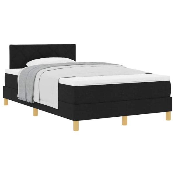 Boxspringbett mit Matratze Schwarz 120x200 cm Stoff