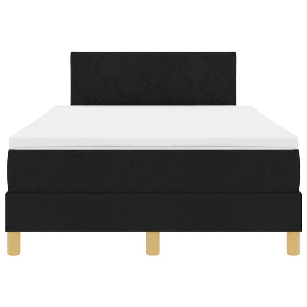 Boxspringbett mit Matratze Schwarz 120x200 cm Stoff