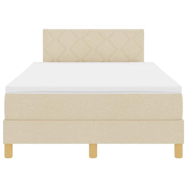 Boxspringbett mit Matratze Creme 120x200 cm Stoff