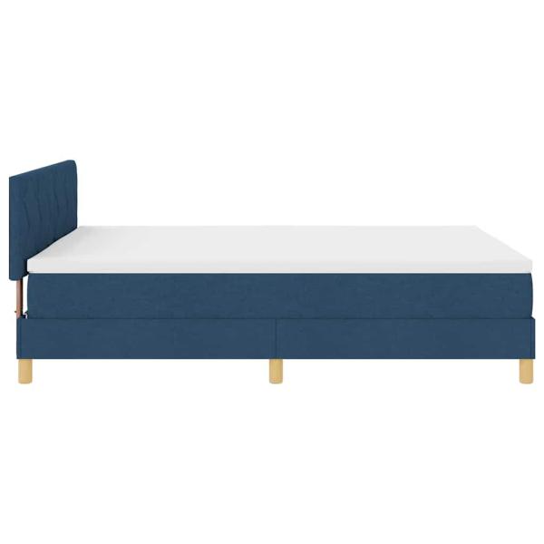 Boxspringbett mit Matratze Blau 140x190 cm Stoff