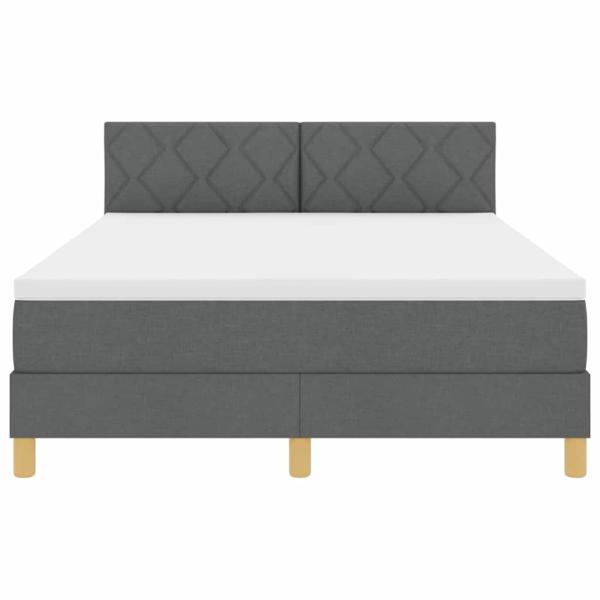 Boxspringbett mit Matratze Dunkelgrau 140x200 cm Stoff