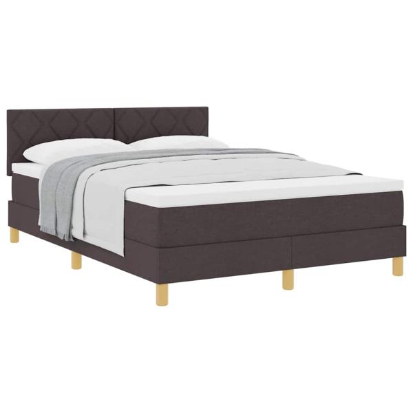 Boxspringbett mit Matratze Dunkelbraun 140x200 cm Stoff