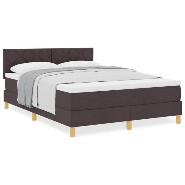 Boxspringbett mit Matratze Dunkelbraun 140x200 cm Stoff