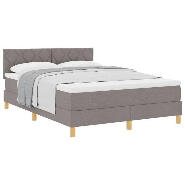 Boxspringbett mit Matratze Taupe 140x200 cm Stoff