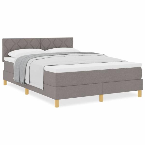 Boxspringbett mit Matratze Taupe 140x200 cm Stoff