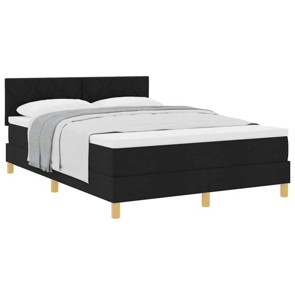 Boxspringbett mit Matratze Schwarz 160x200 cm Stoff