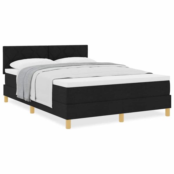 Boxspringbett mit Matratze Schwarz 160x200 cm Stoff