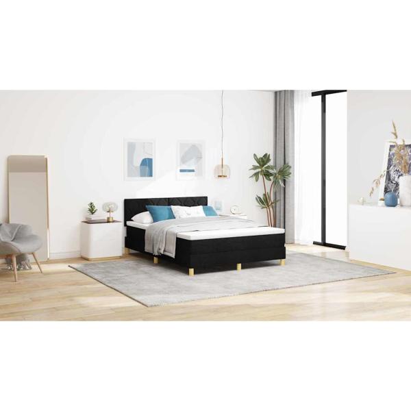 Boxspringbett mit Matratze Schwarz 160x200 cm Stoff