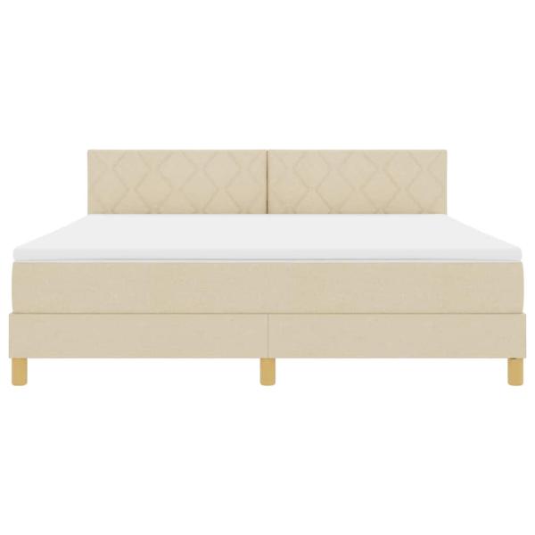 Boxspringbett mit Matratze Creme 180x200 cm Stoff