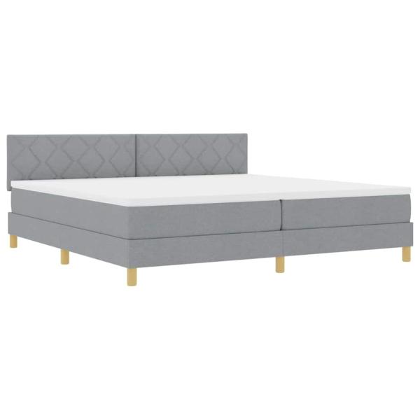 Boxspringbett mit Matratze Hellgrau 200x200 cm Stoff