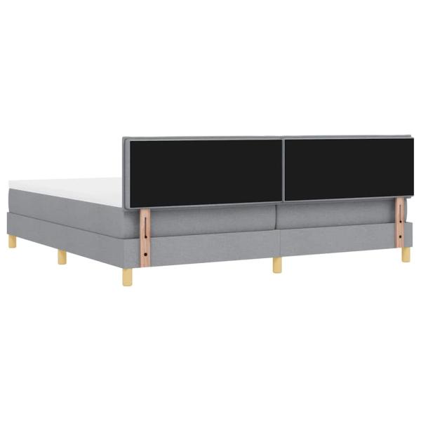 Boxspringbett mit Matratze Hellgrau 200x200 cm Stoff