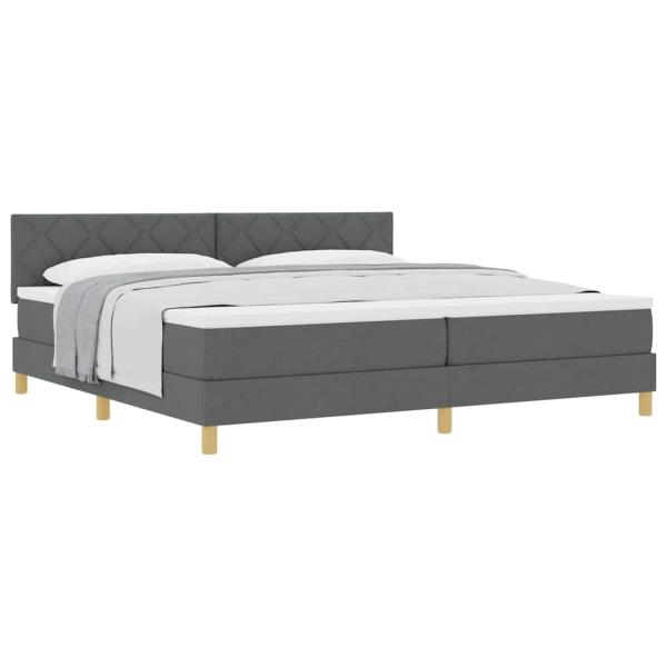 Boxspringbett mit Matratze Dunkelgrau 200x200 cm Stoff