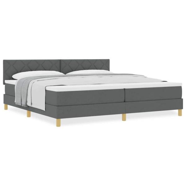 Boxspringbett mit Matratze Dunkelgrau 200x200 cm Stoff