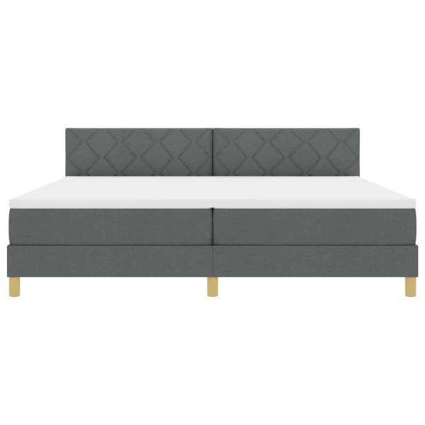Boxspringbett mit Matratze Dunkelgrau 200x200 cm Stoff