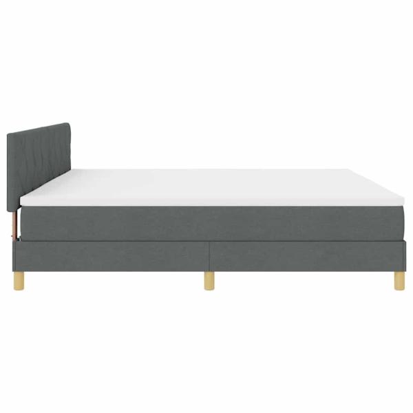 Boxspringbett mit Matratze Dunkelgrau 200x200 cm Stoff