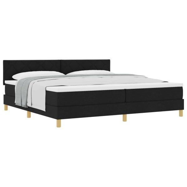 Boxspringbett mit Kissen Schwarz 200 x 200 cm Stoff