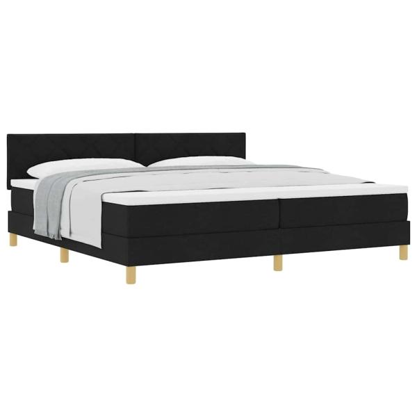 Boxspringbett mit Matratze Schwarz 200x200 cm Stoff