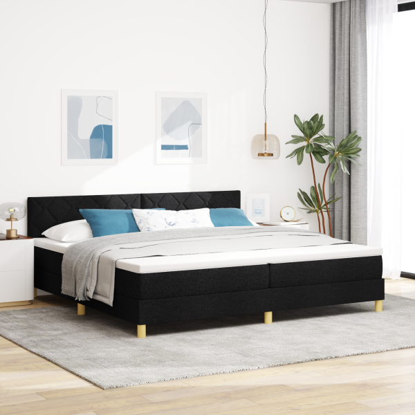 Boxspringbett mit Matratze Schwarz 200x200 cm Stoff