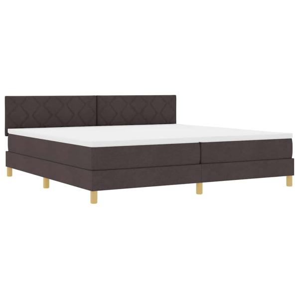 Boxspringbett mit Kissen Dunkelbraun 200 x 200 cm Stoff