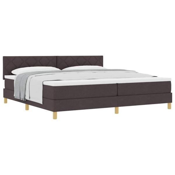 Boxspringbett mit Matratze Dunkelbraun 200x200 cm Stoff