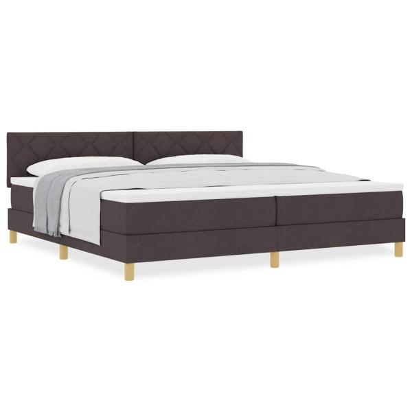 Boxspringbett mit Matratze Dunkelbraun 200x200 cm Stoff