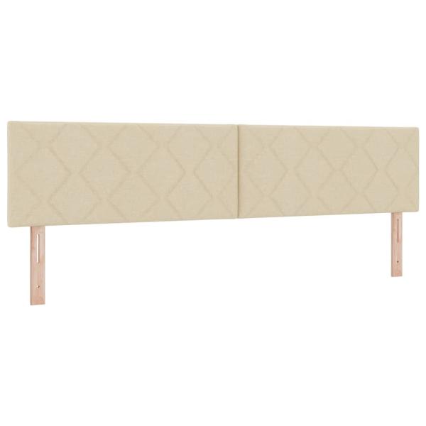 ARDEBO.de - Boxspringbett mit Matratze Creme 200x200 cm Stoff
