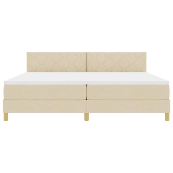Boxspringbett mit Matratze Creme 200x200 cm Stoff