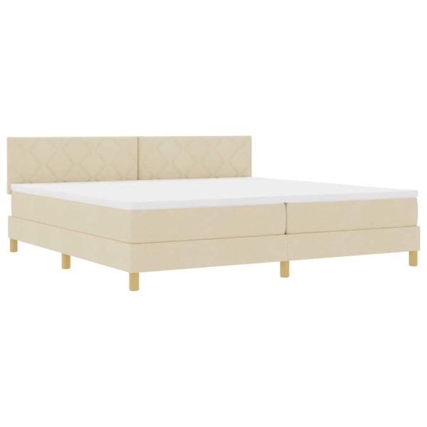 Boxspringbett mit Matratze Creme 200x200 cm Stoff