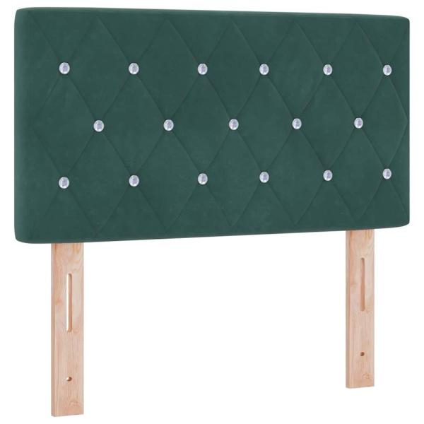 Boxspringbett mit Matratze Dunkelgrün 80x200 cm Velours
