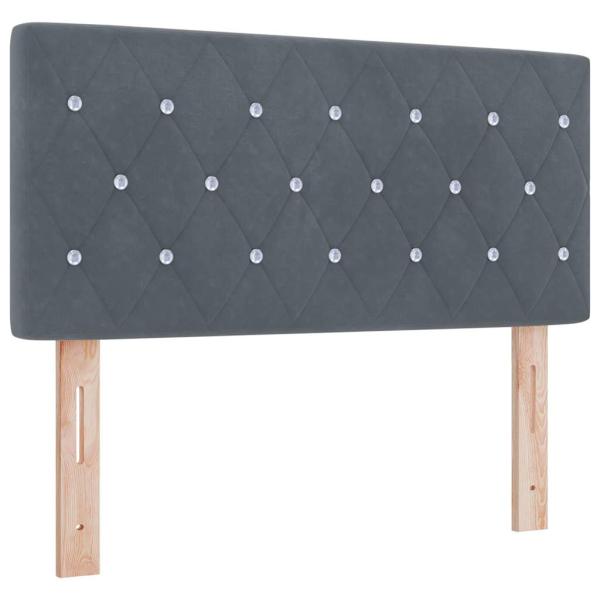 Boxspringbett mit Matratze Dunkelgrau Einzelvelours
