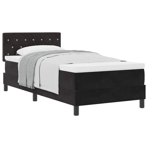 Boxspringbett mit Matratze Schwarz 90x200 cm Samt