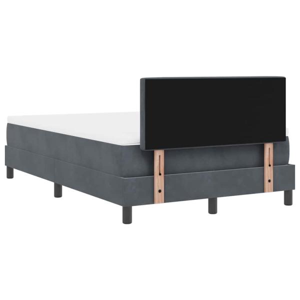Boxspringbett mit Matratze Dunkelgrau 120x200 cm Samt